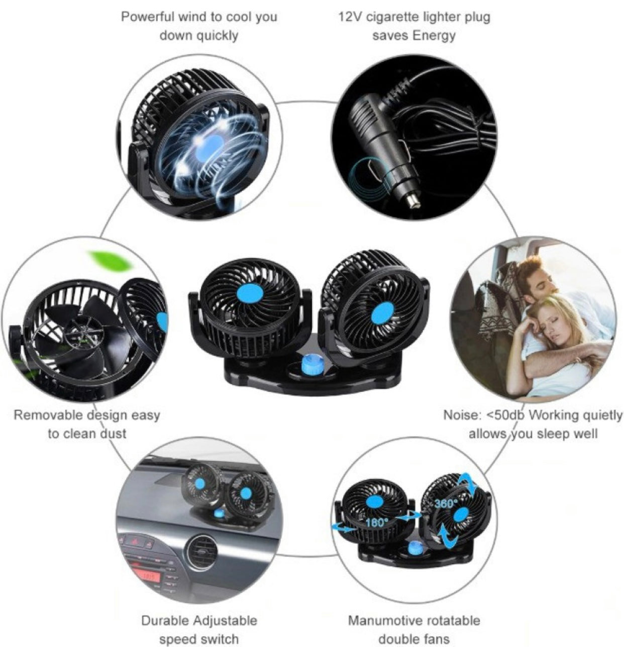 Genfrid Car Cooling Fans Model-X4