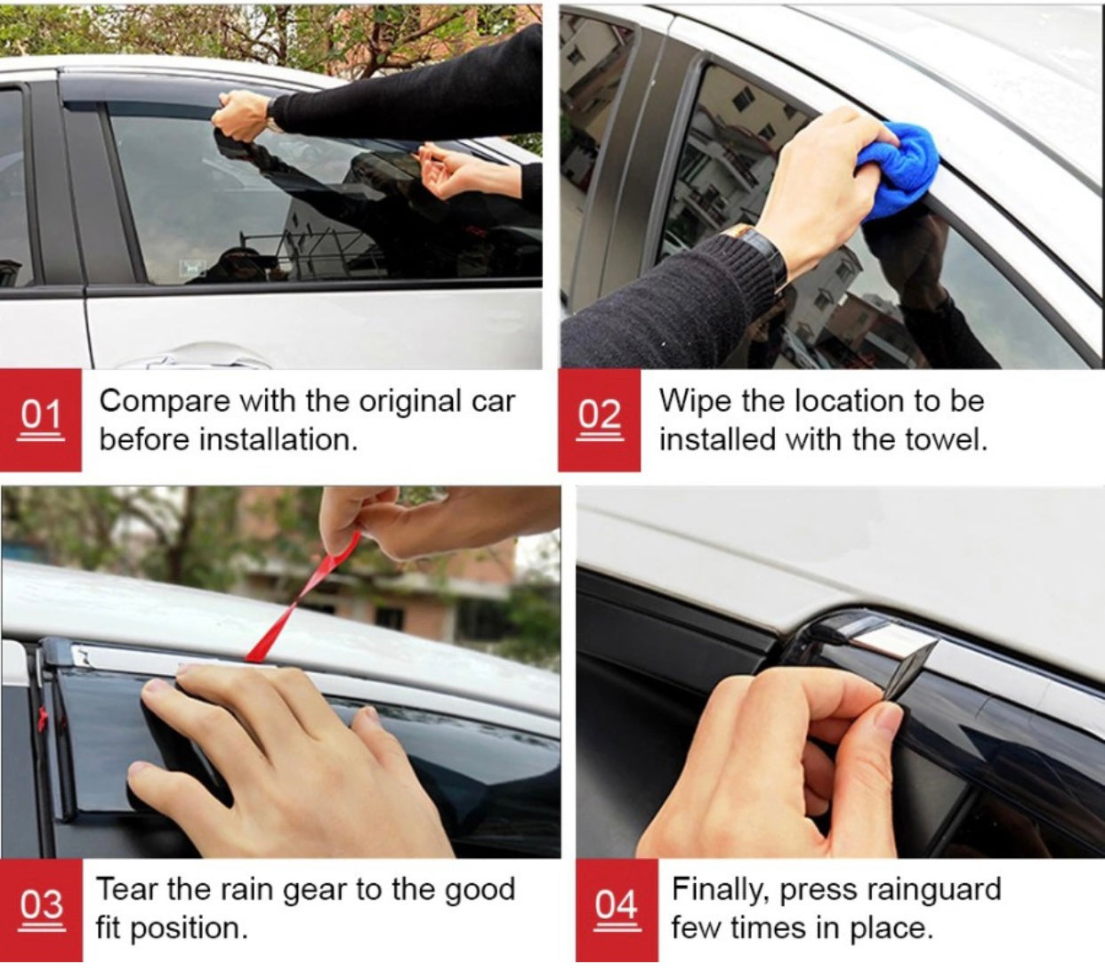 Genfrid Car Door Window Visor For Renault Triber 6Pcs Set