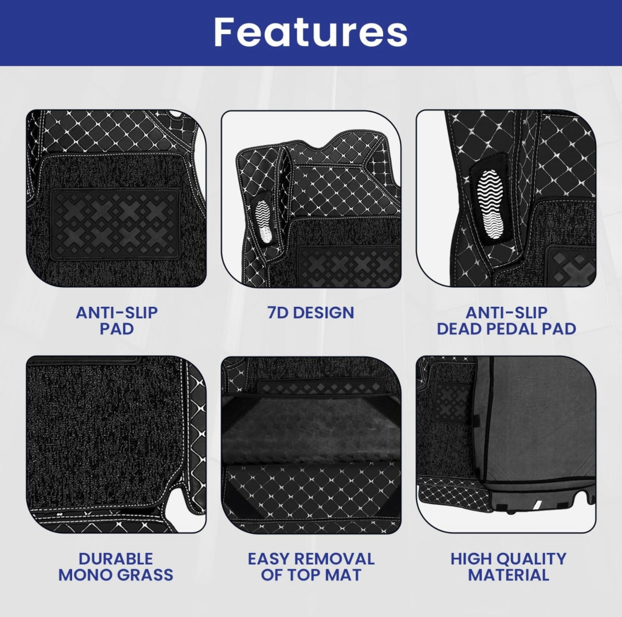 Genfrid 7D Premium Custom Fitted Car Mats For Mahindra Scorpio