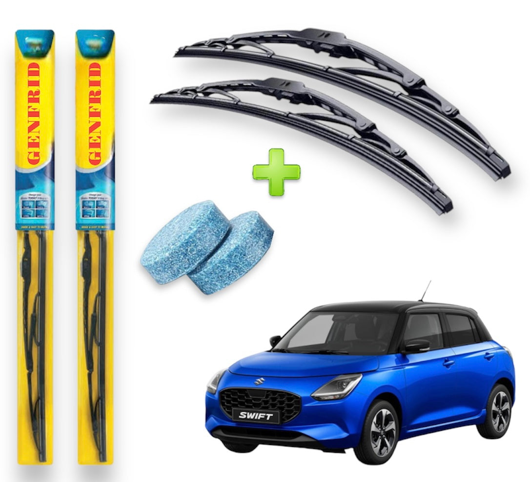 Genfrid Metal Frame Car Wiper For Maruti Swift 2024 (Right-20, Left–19) (Pack Of 2)(Free Washer Tablet)