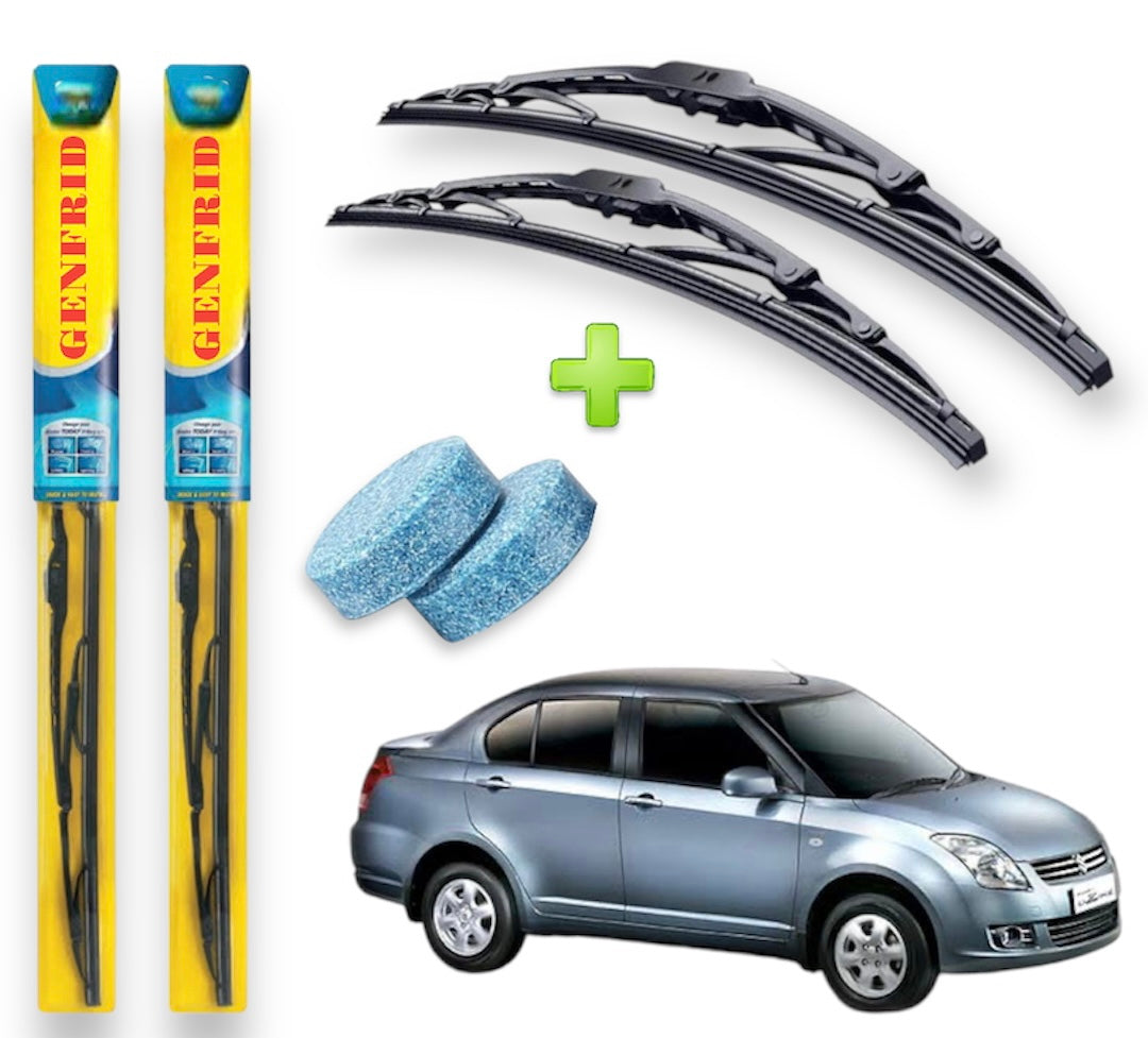 Genfrid Metal Frame Car Wiper For Maruti Swift Dzire 2005-11 (Right-21, Left–19) (Pack Of 2)(Free Washer Tablet)