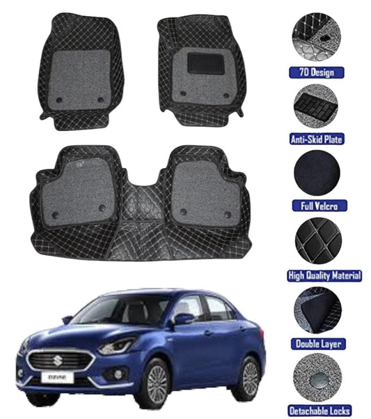 Genfrid 7D Premium Custom Fitted Car Mats For Maruti  Swift Dzire