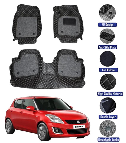 Genfrid 7D Premium Custom Fitted Car Mats For Maruti Swift