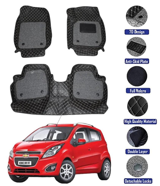 Genfrid 7D Premium Custom Fitted Car Mats For Chevrolet Beat