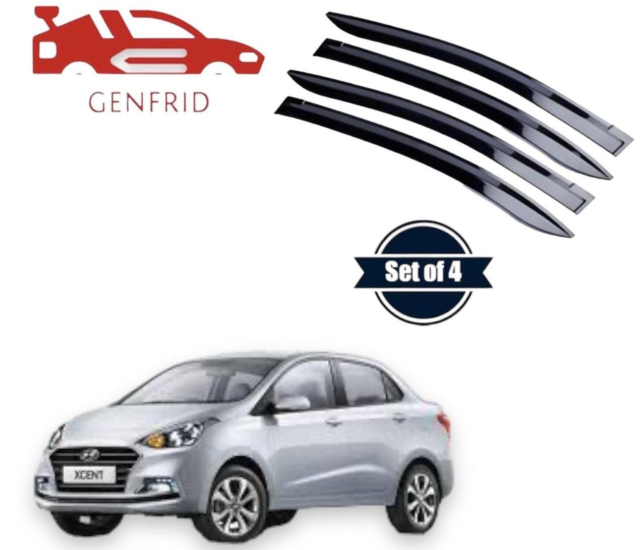 Genfrid Car Door Window Visor For Hyundai Xcent