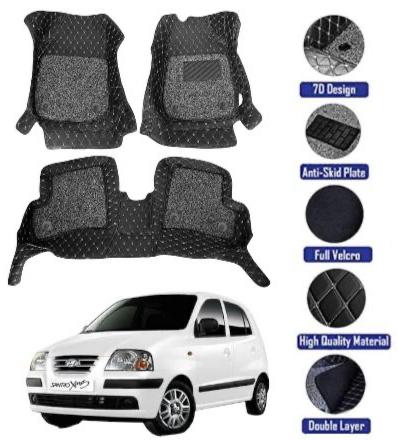 Genfrid 7D Premium Custom Fitted Car Mats For Hyundai Santro Xing