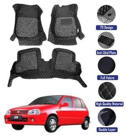 Genfrid 7D Premium Custom Fitted Car Mats For Maruti Zen