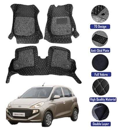 Genfrid 7D Premium Custom Fitted Car Mats For Hyundai Santro 2018