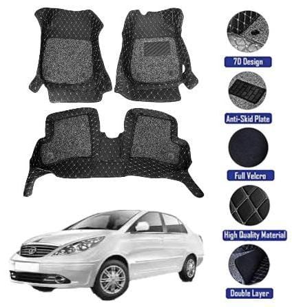 Genfrid 7D Premium Custom Fitted Car Mats For Tata Manza