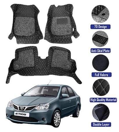 Genfrid 7D Premium Custom Fitted Car Mats For Toyota Etios