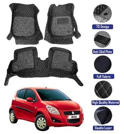 Genfrid 7D Premium Custom Fitted Car Mats For Maruti Ritz