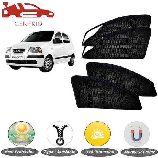 Genfrid Car Sunshade/Car Side Window Shades For Santro Xing (Zipper)