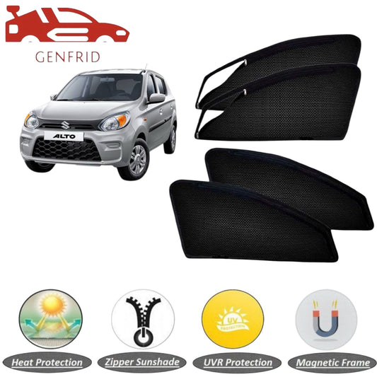 Genfrid Car Sunshade/Car Side Window Shades For Alto 800 (Zipper)