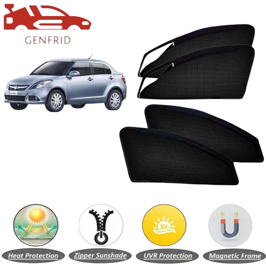 Genfrid Car Sunshade/Car Side Window Shades For Maruti Swift Dzire 2012-16(Zipper)