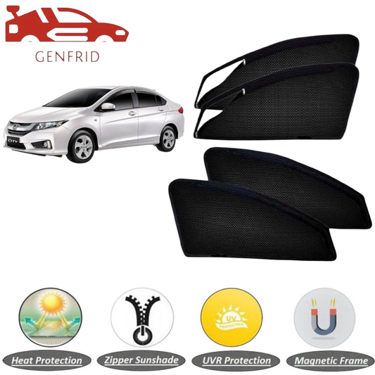 Genfrid Car Sunshade/Car Side Window Shades For Honda City (Zipper)