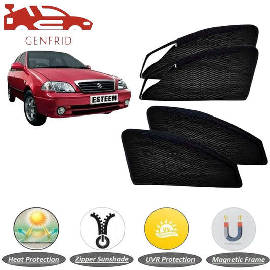 Genfrid Car Sunshade/Car Side Window Shades For Maruti Esteem (Zipper)