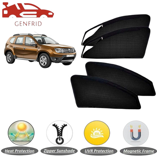 Genfrid Car Sunshade/Car Side Window Shades For Renault Duster (Zipper)