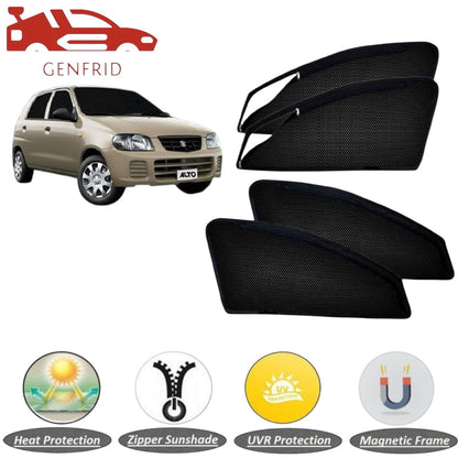 Genfrid Car Sunshade/Car Side Window Shades For Maruti Alto (Zipper)