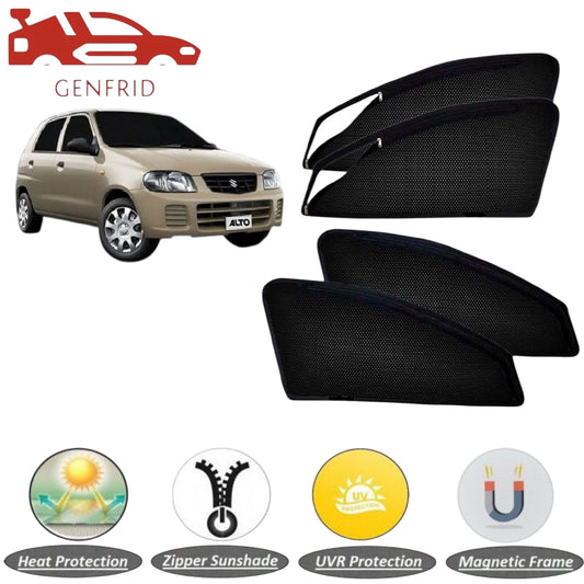 Genfrid Car Sunshade/Car Side Window Shades For Maruti Alto (Zipper)