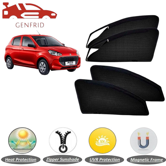 Genfrid Car Sunshade/Car Side Window Shades For Maruti Alto K10 2022 (Zipper)