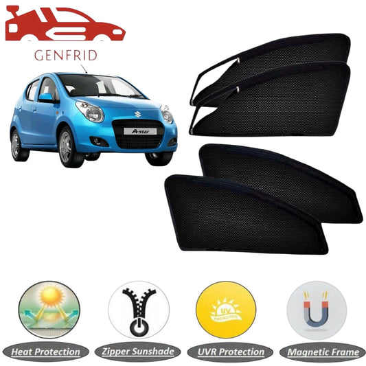 Genfrid Car Sunshade/Car Side Window Shades For Maruti Astar (Zipper)
