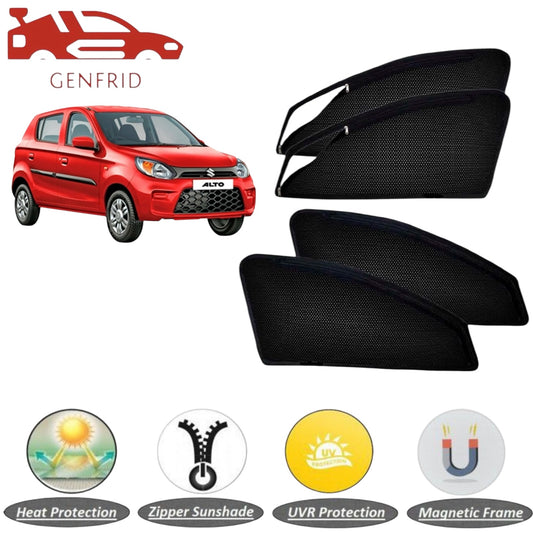 Genfrid Car Sunshade/Car Side Window Shades For Maruti Alto 800 (Zipper)