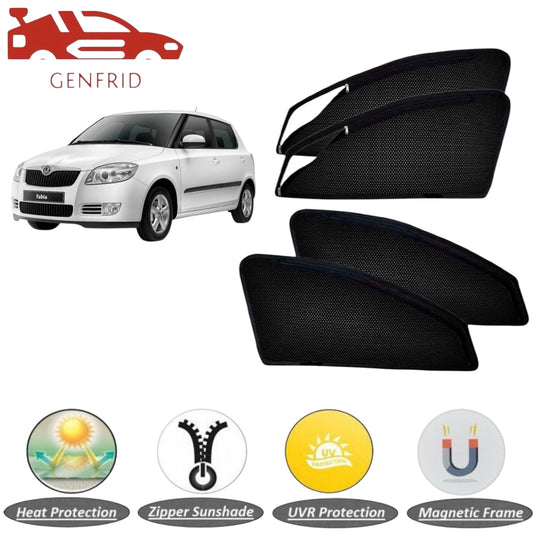 Genfrid Car Sunshade/Car Side Window Shades For Skoda Fabia (Zipper)