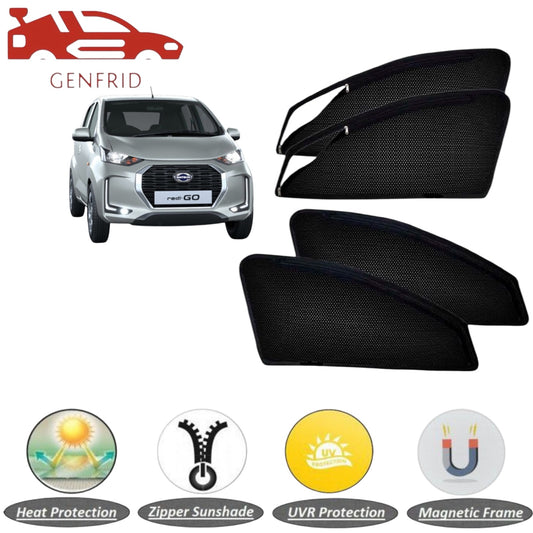 Genfrid Car Sunshade/Car Side Window Shades For Datsun Redi Go (Zipper)