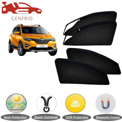 Genfrid Car Sunshade/Car Side Window Shades For Renault Triber (Zipper)