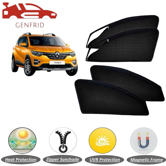 Genfrid Car Sunshade/Car Side Window Shades For Renault Triber (Zipper)