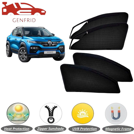 Genfrid Car Sunshade/Car Side Window Shades For Renault Kiger (Zipper)