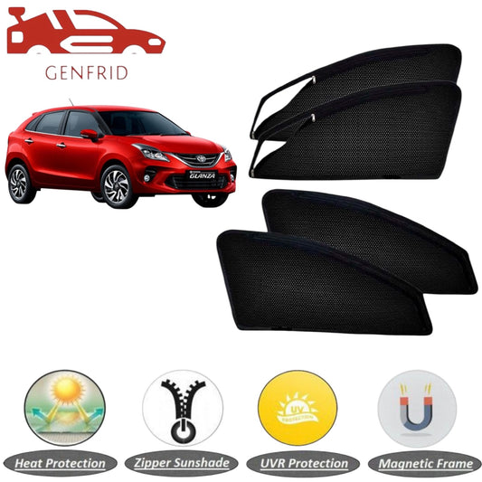Genfrid Car Sunshade/Car Side Window Shades For Toyota Glanza 2022 (Zipper)