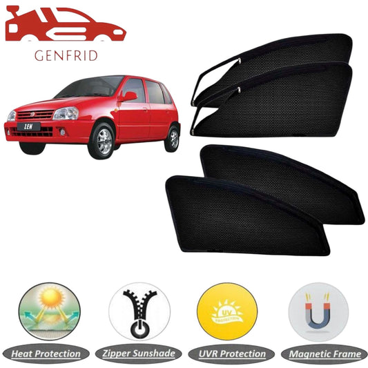 Genfrid Car Sunshade/Car Side Window Shades For Maruti Zen (Zipper)