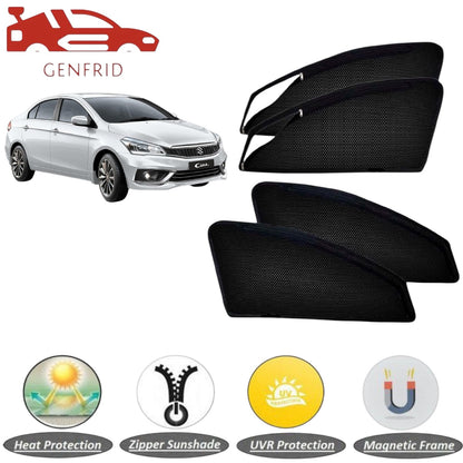 Genfrid Car Sunshade/Car Side Window Shades For Maruti Ciaz (Zipper)