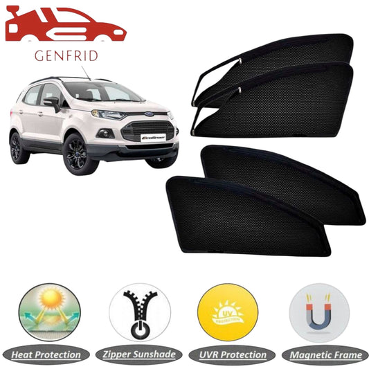 Genfrid Car Sunshade/Car Side Window Shades For Ford Ecosport (Zipper)