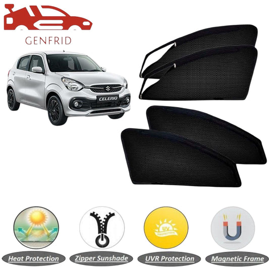 Genfrid Car Sunshade/Car Side Window Shades For Maruti Celerio (Zipper)