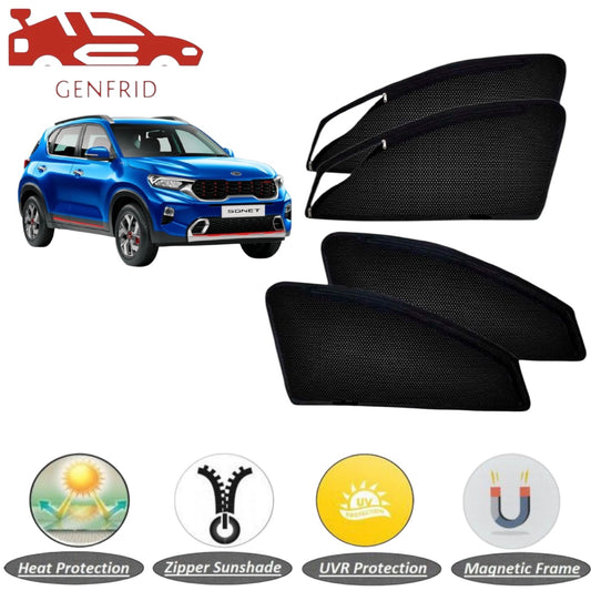 Genfrid Car Sunshade/Car Side Window Shades For Kia Seltos (Zipper)