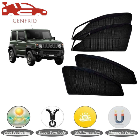 Genfrid Car Sunshade/Car Side Window Shades For Maruti Jimny (Zipper)