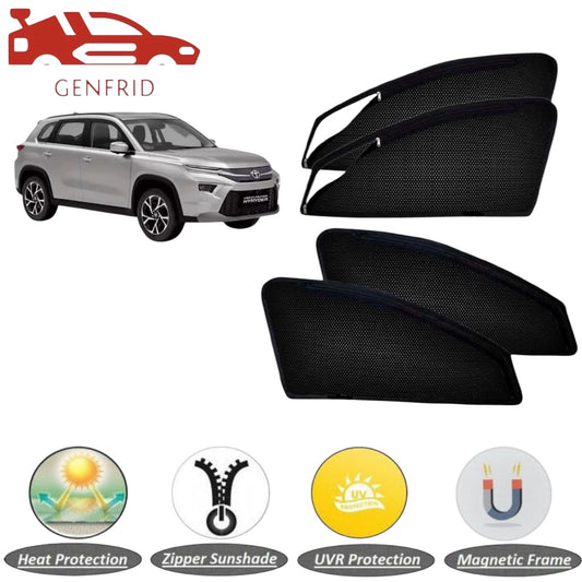 Genfrid Car Sunshade/Car Side Window Shades For Toyota Hyryder (Zipper)