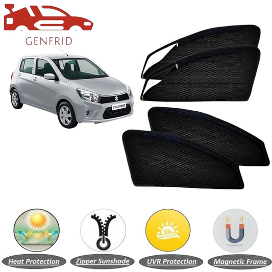 Genfrid Car Sunshade/Car Side Window Shades For Maruti Celerio (Zipper)
