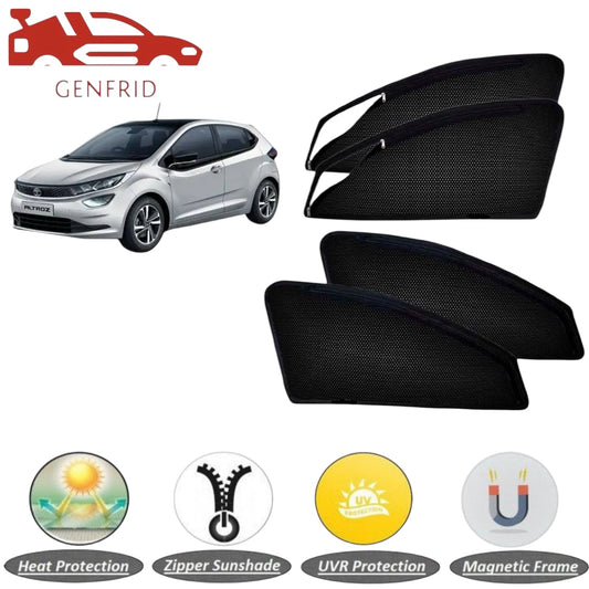 Genfrid Car Sunshade/Car Side Window Shades For Tata Altroz (Zipper)