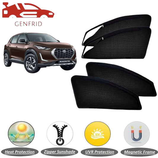 Genfrid Car Sunshade/Car Side Window Shades For Nissan Magnite (Zipper)