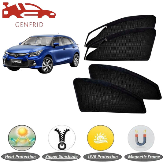Genfrid Car Sunshade/Car Side Window Shades For Toyota Glanza (Zipper)