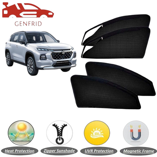 Genfrid Car Sunshade/Car Side Window Shades For Maruti Grand Vitara (Zipper)