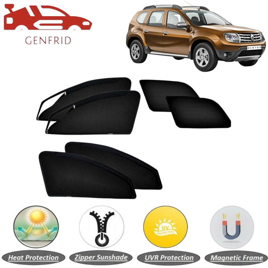 Genfrid Car Sunshade/Car Side Window Shades For Renault Duster (Zipper)
