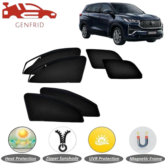 Genfrid Car Sunshade/Car Side Window Shades For Toyota Innova Hycross (Zipper)