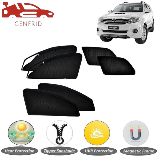 Genfrid Car Sunshade/Car Side Window Shades For Toyota Fortuner (Zipper)