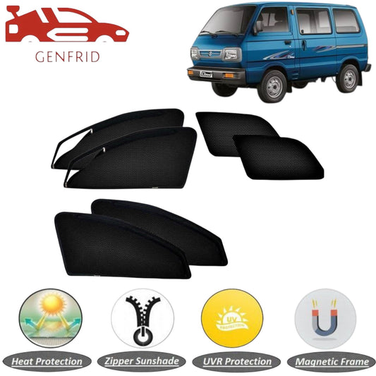 Genfrid Car Sunshade/Car Side Window Shades For Maruti Omni (Zipper)