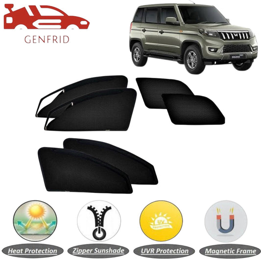 Genfrid Car Sunshade/Car Side Window Shades For Mahindra ScorpioN (Zipper)