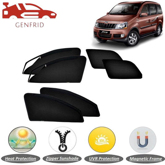 Genfrid Car Sunshade/Car Side Window Shades For Mahindra Xylo (Zipper)